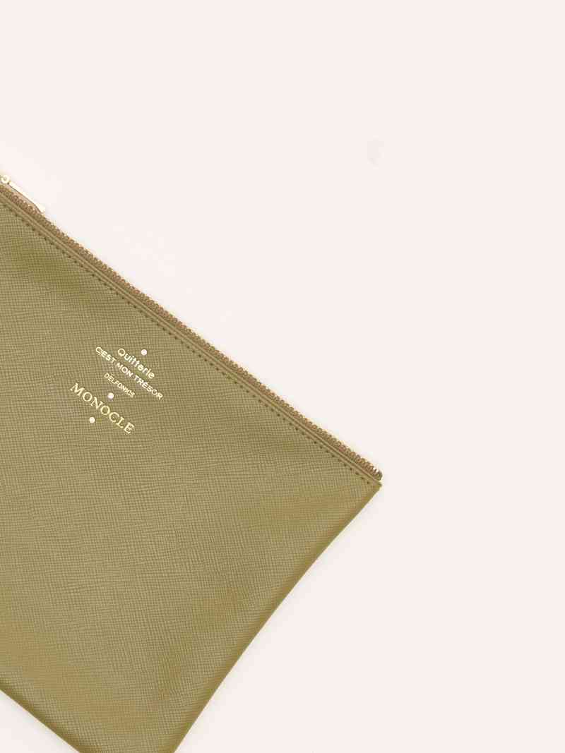 Delfonics x Monocle Olive Medium Pouch